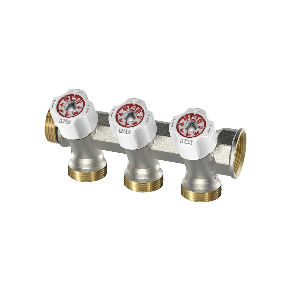 COLLETTORE LINEARE EASY LOCK CON RUBINETTI DI ARRESTO INCLINATI A 30° IVAR