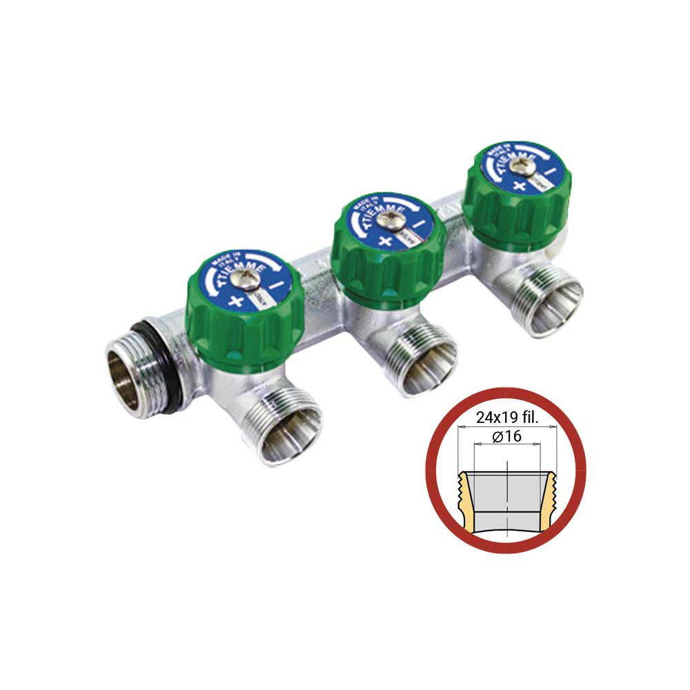 Collettore Componibile Maxi Corner Rubinetti Di Arresto Tiemme