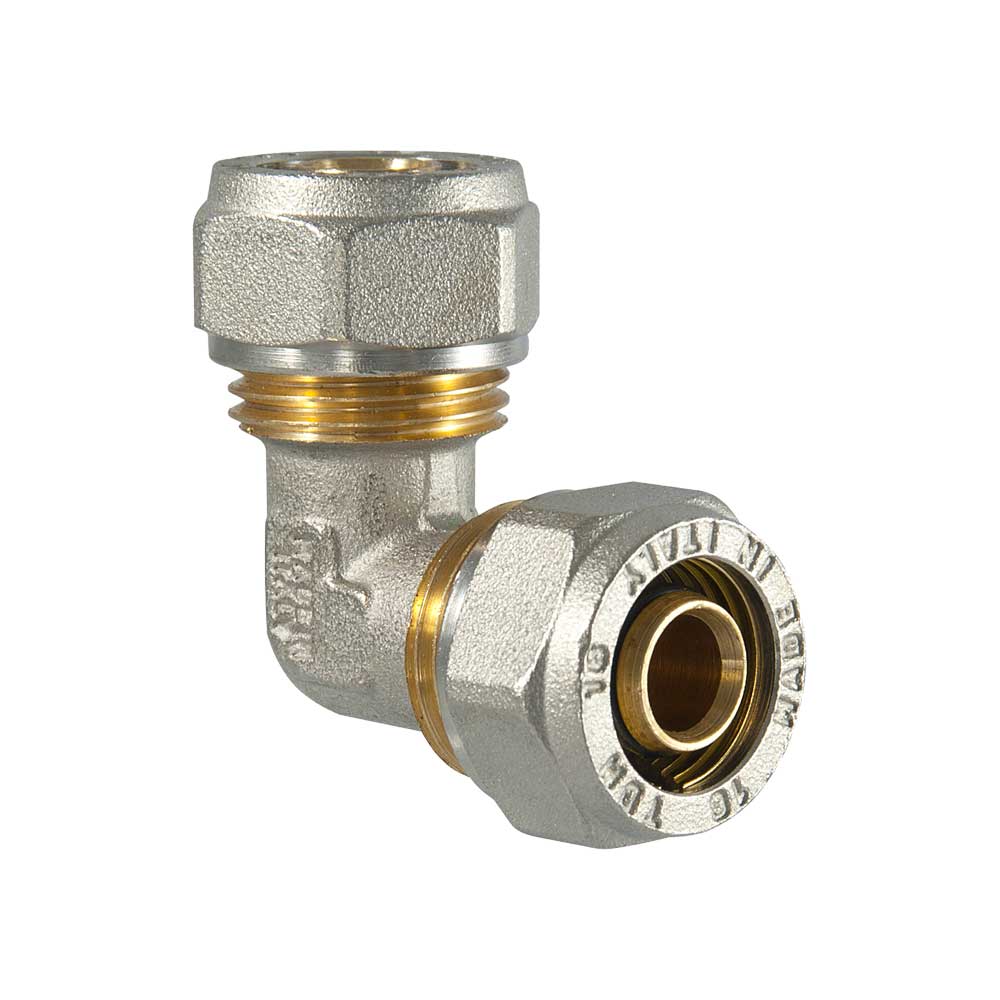 RACCORDO CURVO DOPPIO A COMPRESSIONE PER TUBO MULTISTRATO TDM