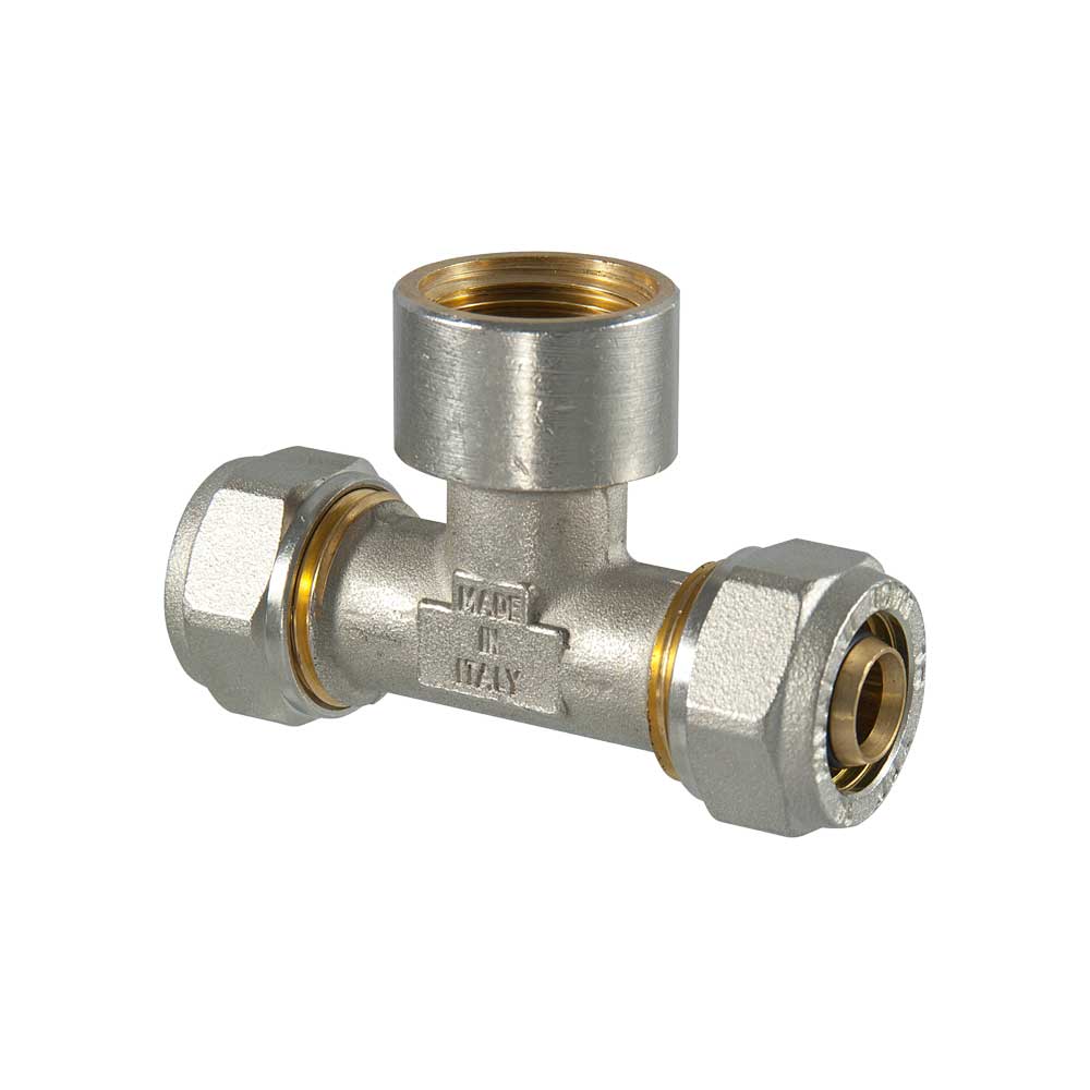 TEE FEMMINA A COMPRESSIONE PER TUBO MULTISTRATO TDM