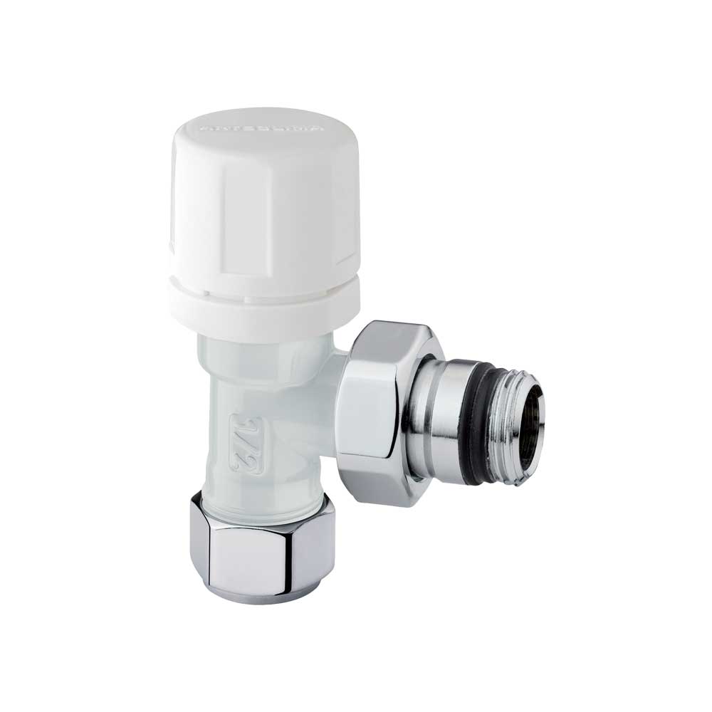 VALVOLA D'ARREDO A SQUADRO TERMOSTATIZZABILE BIANCO ARTECLIMA