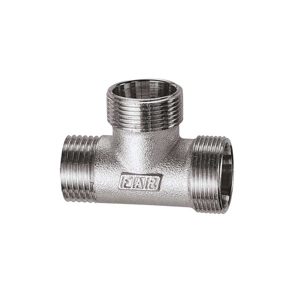 TEE MASCHIO CON 2 MONOCONI PER TUBO RAME, PLASTICA E MULTISTRATO CROMATO FAR