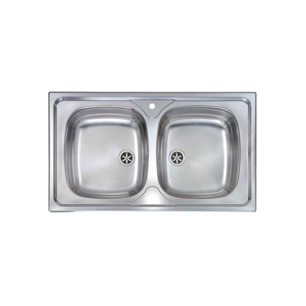 LAVELLO INOX AD INCASSO 2 VASCHE MONDIAL