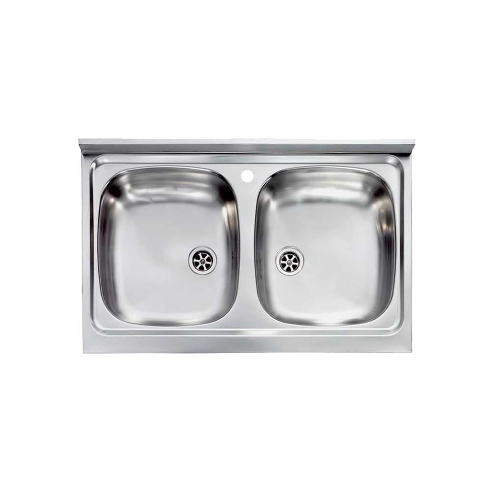 LAVELLO INOX AD APPOGGIO 2 VASCHE MONDIAL