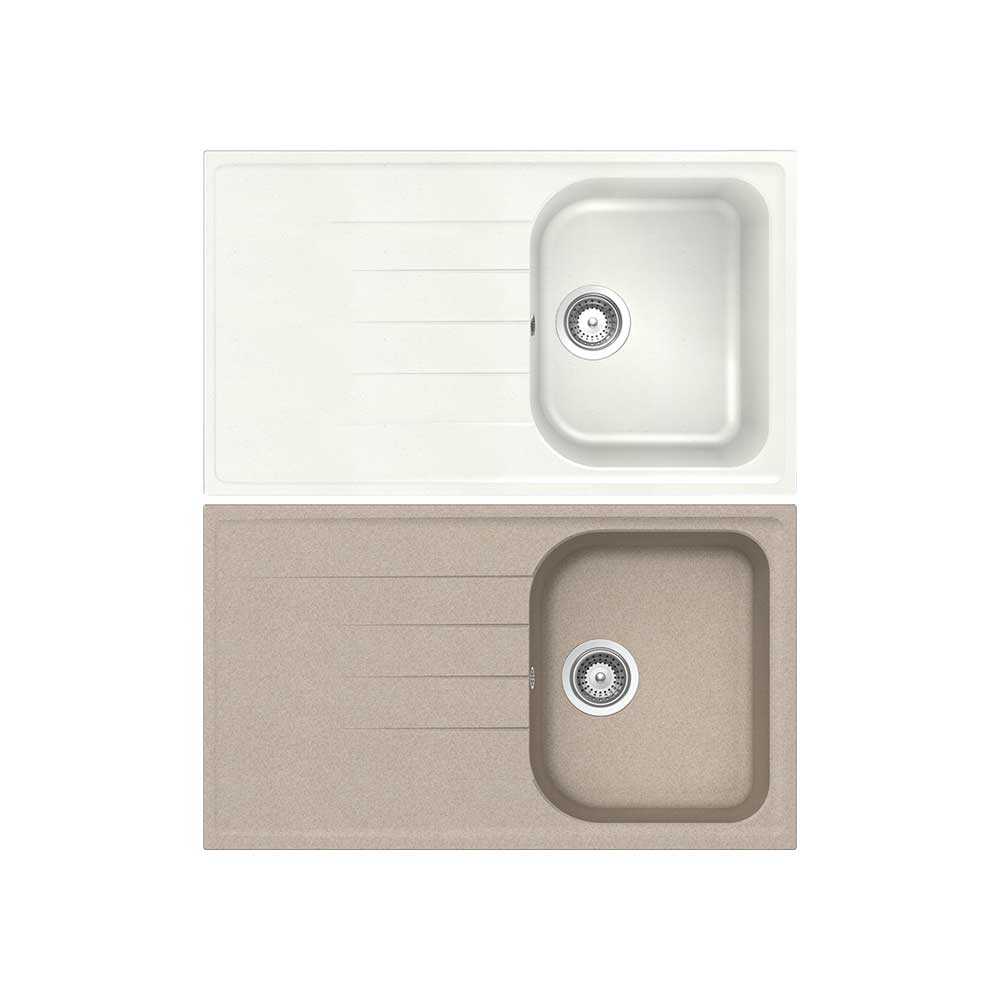 LAVELLO SINTETICO 1 VASCA CON GOCCIOLATOIO INCASSO LITHOS