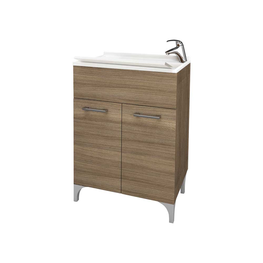 MOBILE LAVATOIO A 2 ANTE ROVERE FUMO