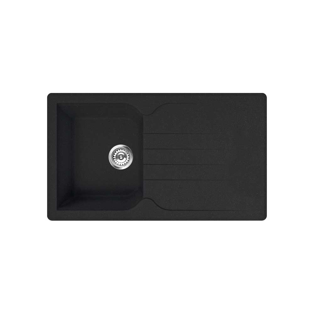 Lavello Sintetico 1 Vasca Con Gocciolatoio Incasso  Colorado Nero