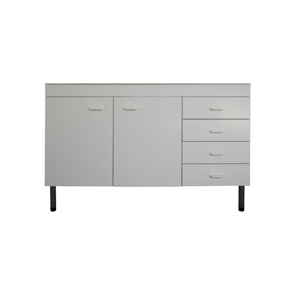MOBILE SOTTOLAVELLO BIANCO CON 4 CASSETTI PER LAVELLO INOX