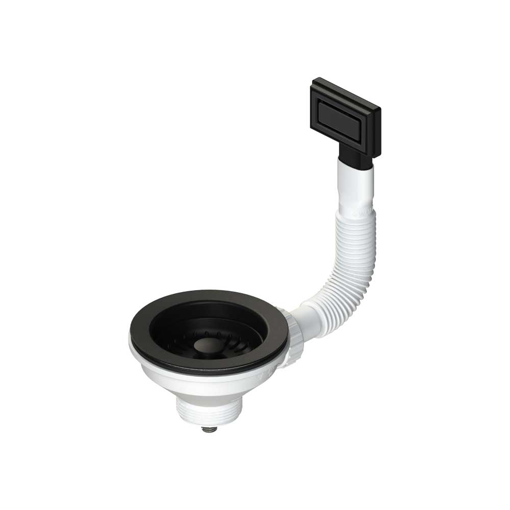 PILETTA ANTRACITE PER LAVELLO CUCINA CON FORO Ø90 CTP RETTANGOLARE