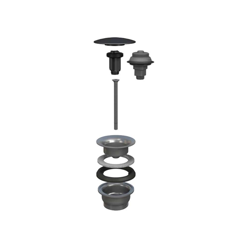 PILETTA CLICK CLACK PER LAVABO E BIDET IN ACCIAIO MANITAPI NERO LUCIDO