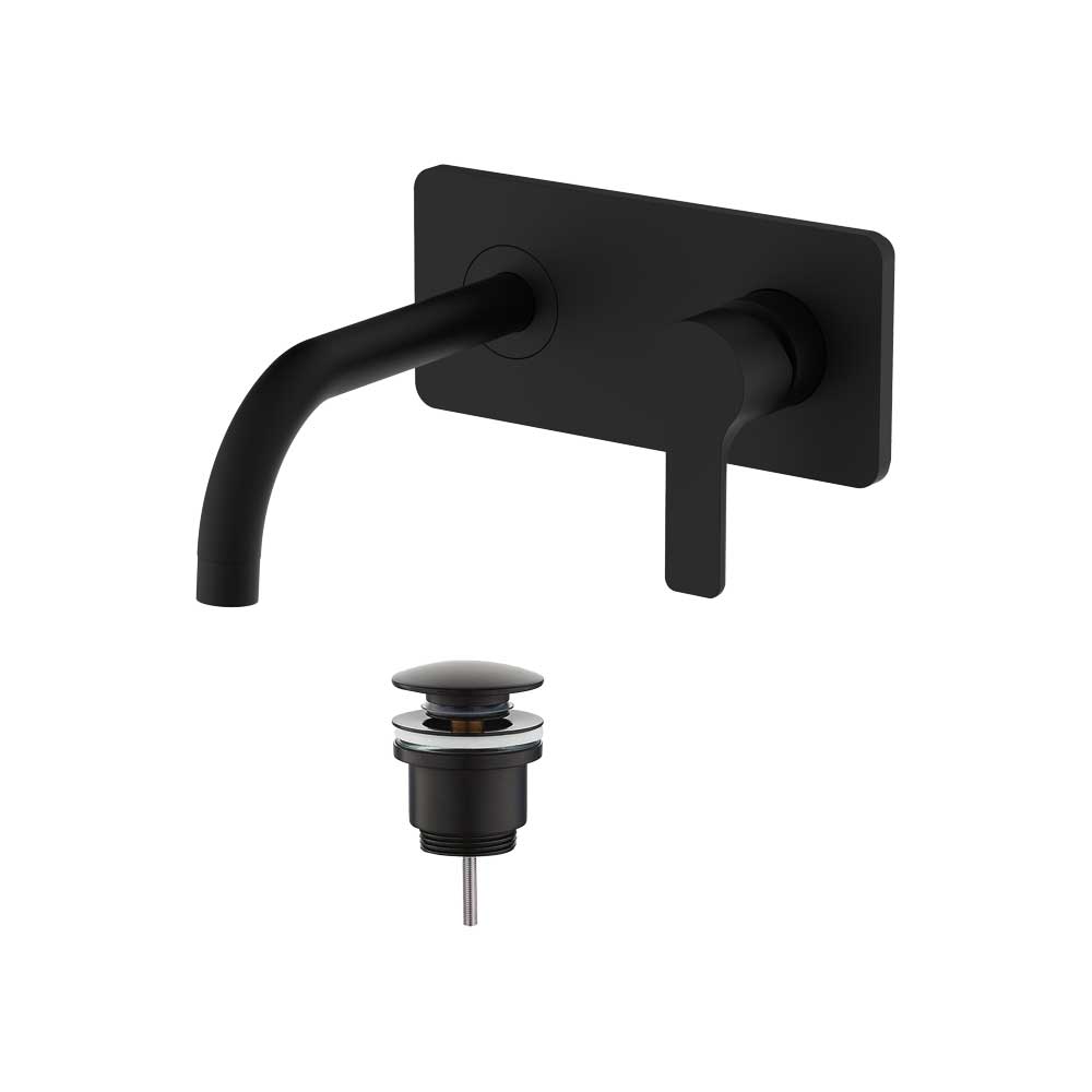 Batteria Lavabo Incasso A Parete Goodlife Nero Opaco
