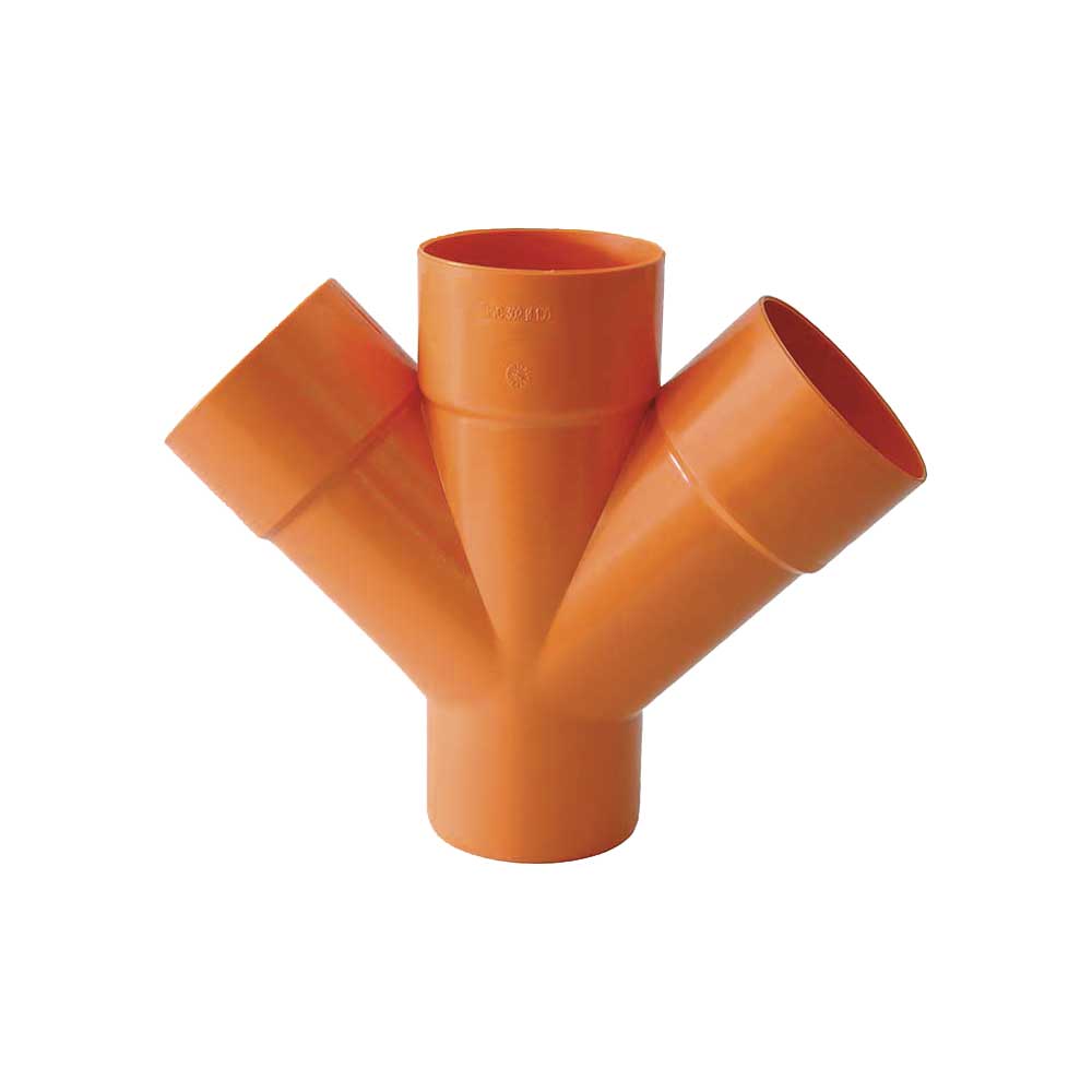 BRAGA DOPPIA A 45° IN PVC ARANCIO