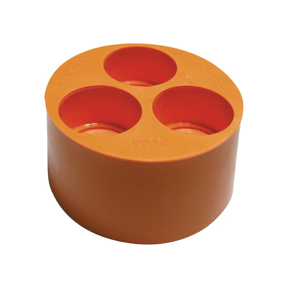 TAMPONE MULTIUSO A 3 FORI IN PVC ARANCIO