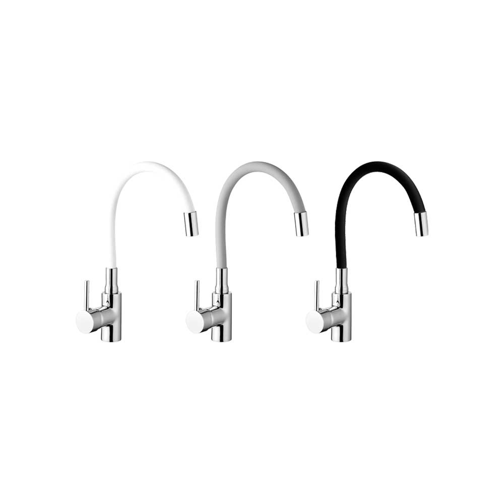 Miscelatore Lavello Cucina Softline A Canna In Gomma Flessibile