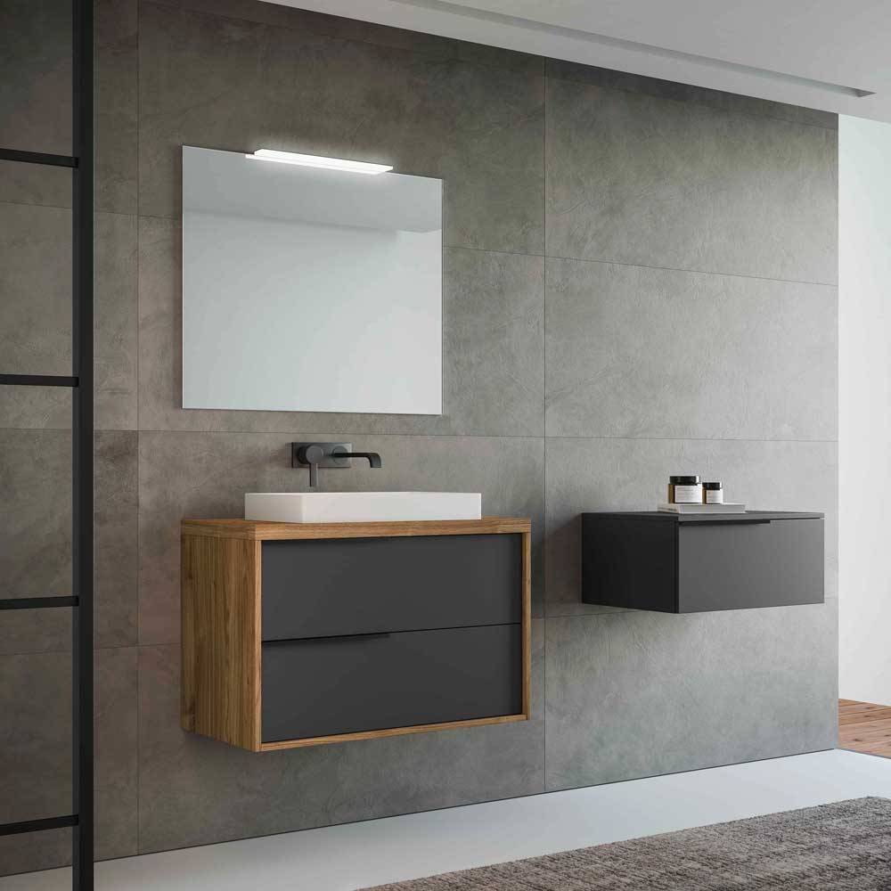 Composizione Mobile Da Bagno Iside Noce/Grafite Opaco