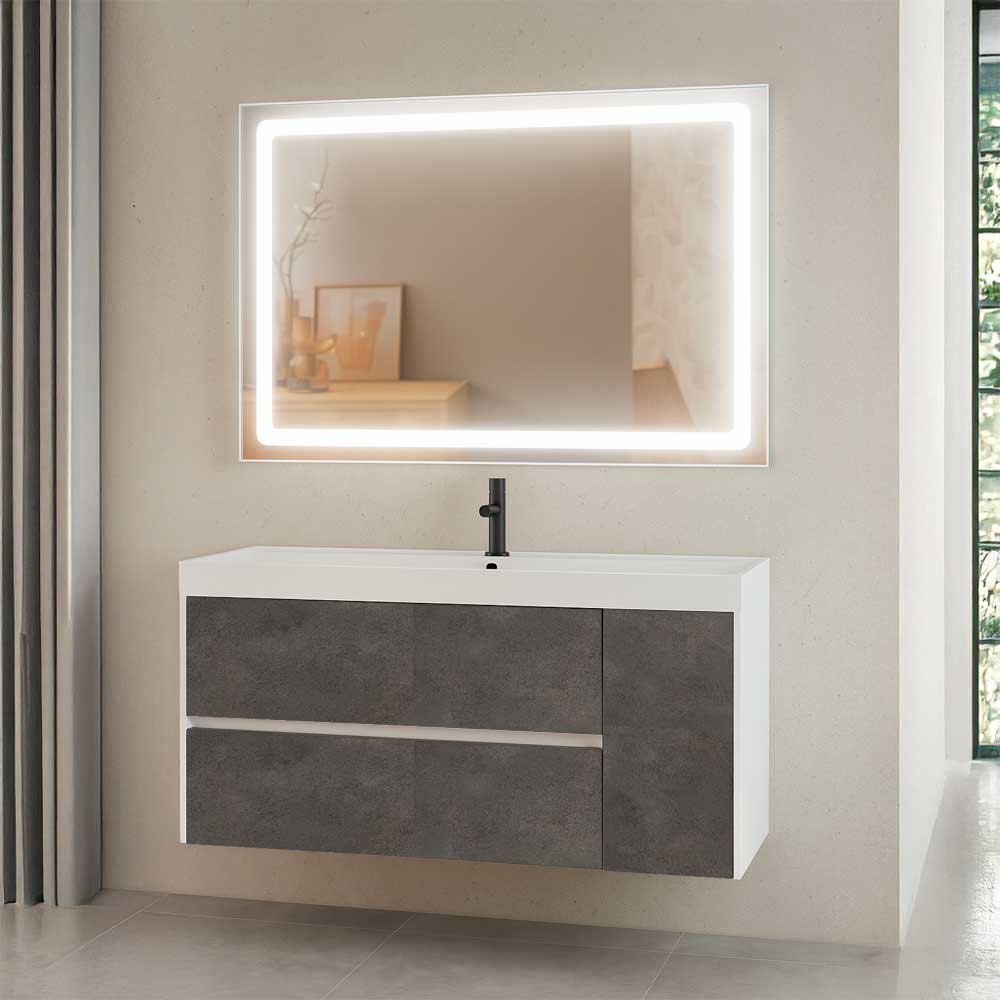 Composizione Mobile Da Bagno Sospeso Con Cassetti E Sportello Portofino