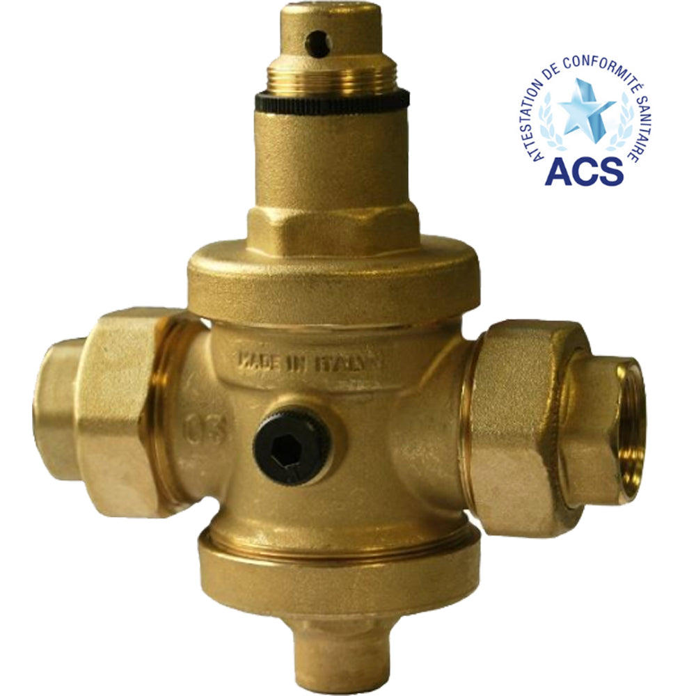 RIDUTTORE DI PRESSIONE ACQUA A PISTONE EUROBRASS CON BOCCHETTONI - img 2