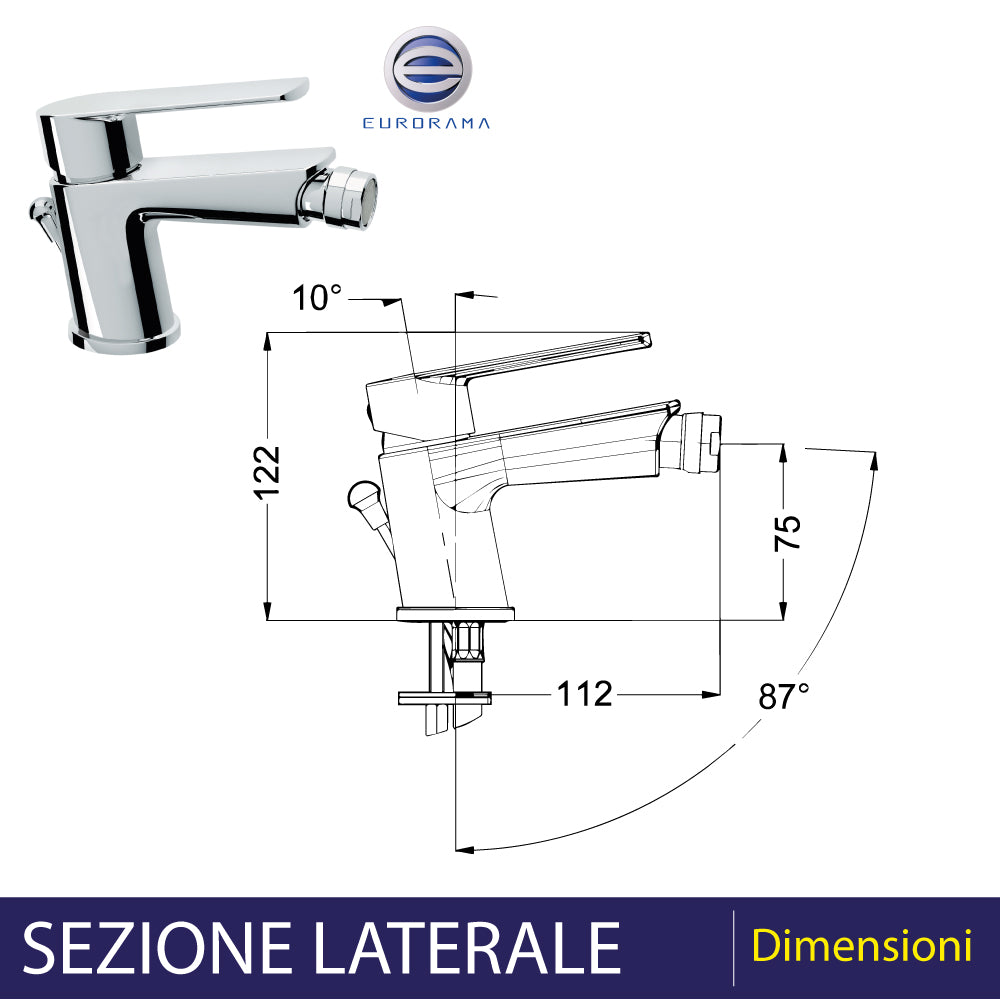 MISCELATORE BIDET "KLINT" INCLINATO - img 3