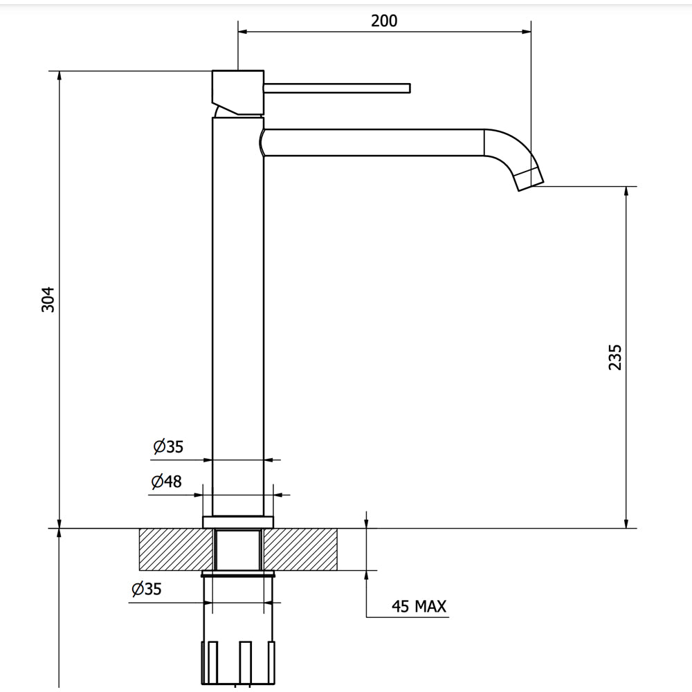 MISCELATORE LAVABO ALTO JABIL 25 - img 3