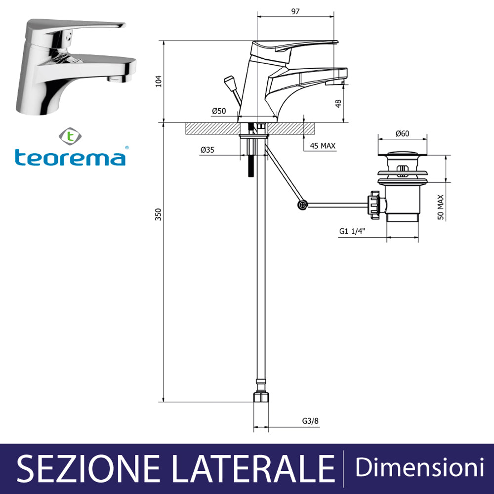 MISCELATORE LAVABO T-ONE - img 3