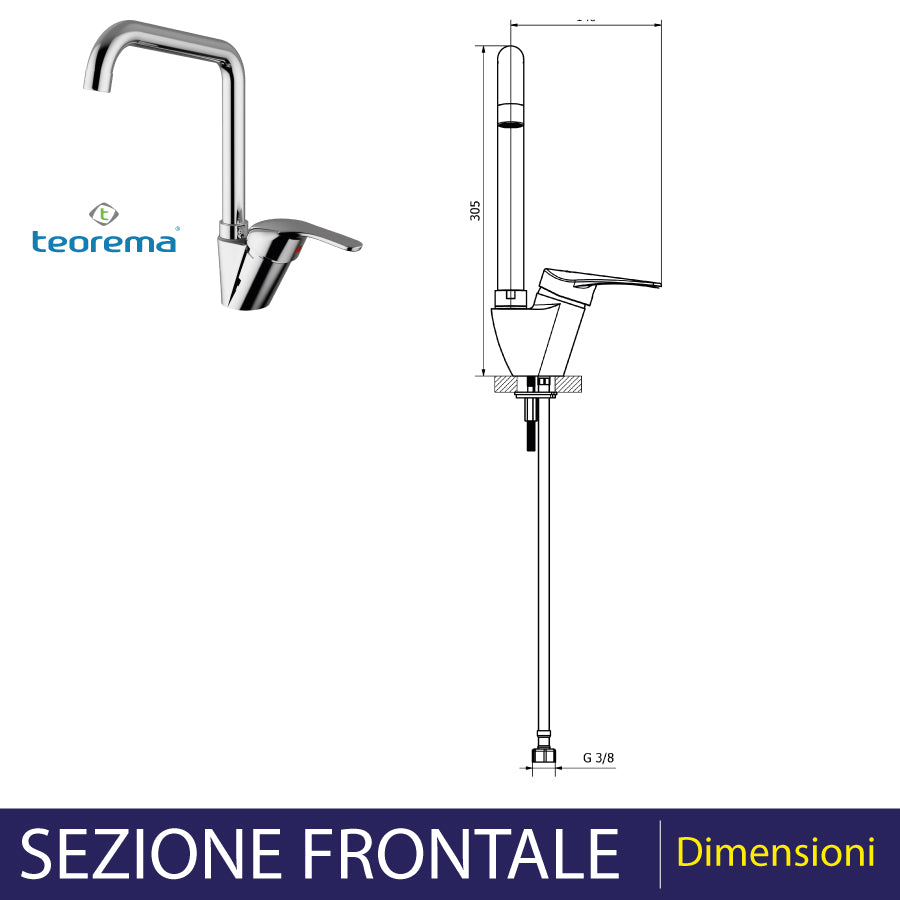 MISCELATORE LAVELLO T-ONE A CANNA ALTA - img 3