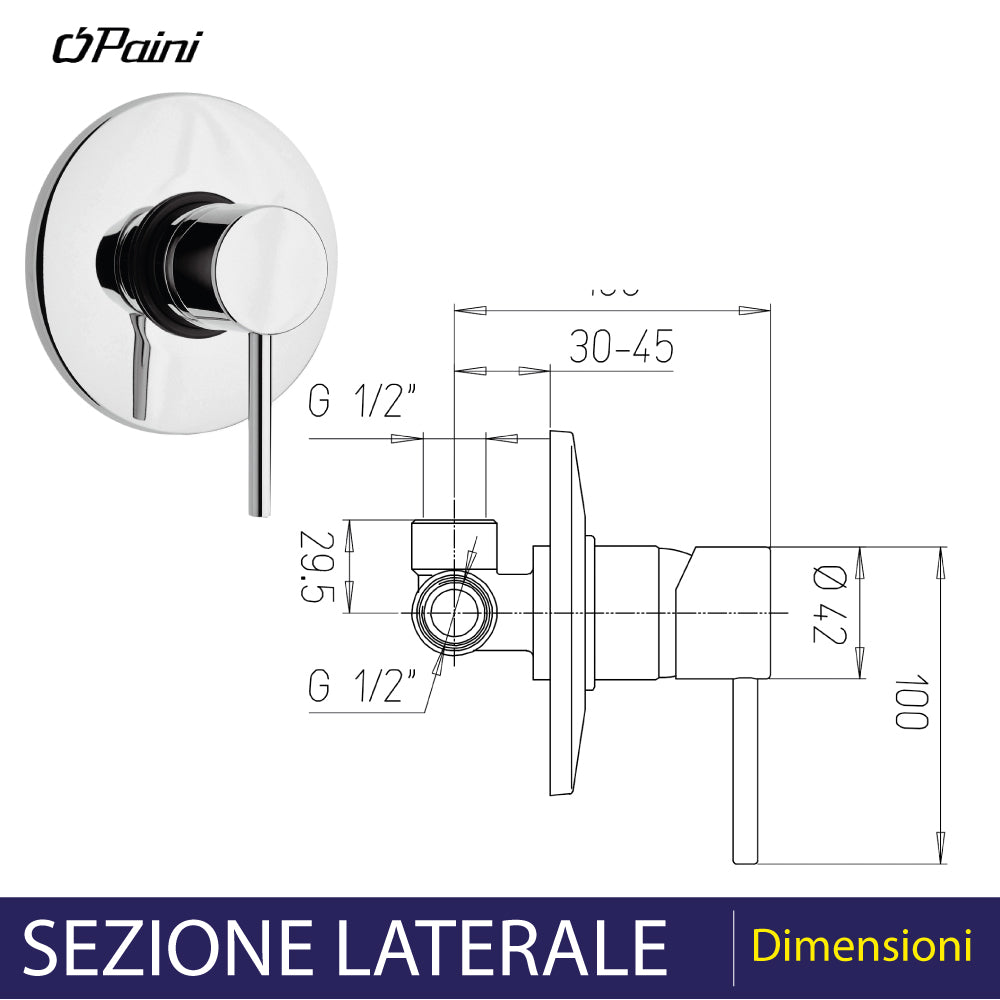 MISCELATORE DOCCIA INCASSO "NEW DISCO" - img 4