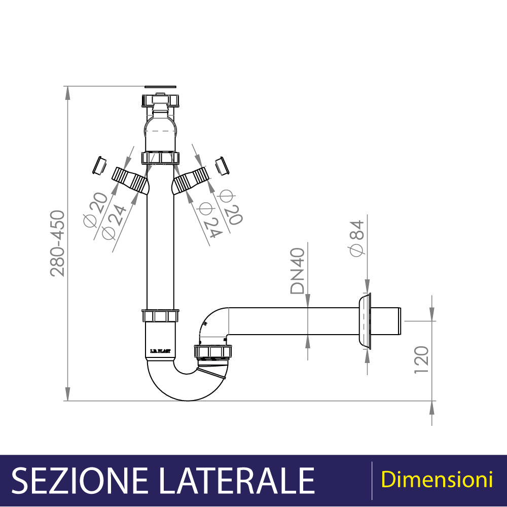 SIFONE PER LAVELLO A 1 VIA SALVASPAZIO AUTOPULENTE "2K" - img 4