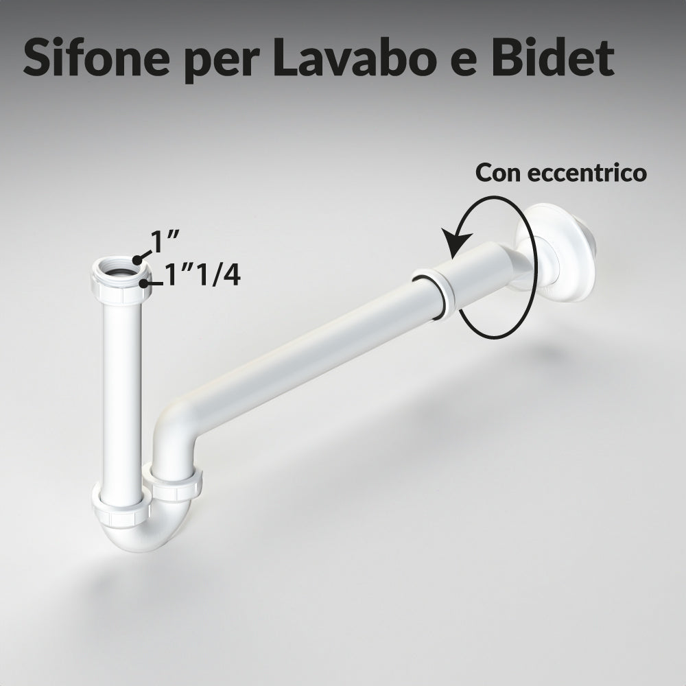 SIFONE PER LAVABO E BIDET AUTOPULENTE CON ECCENTRICO - img 3