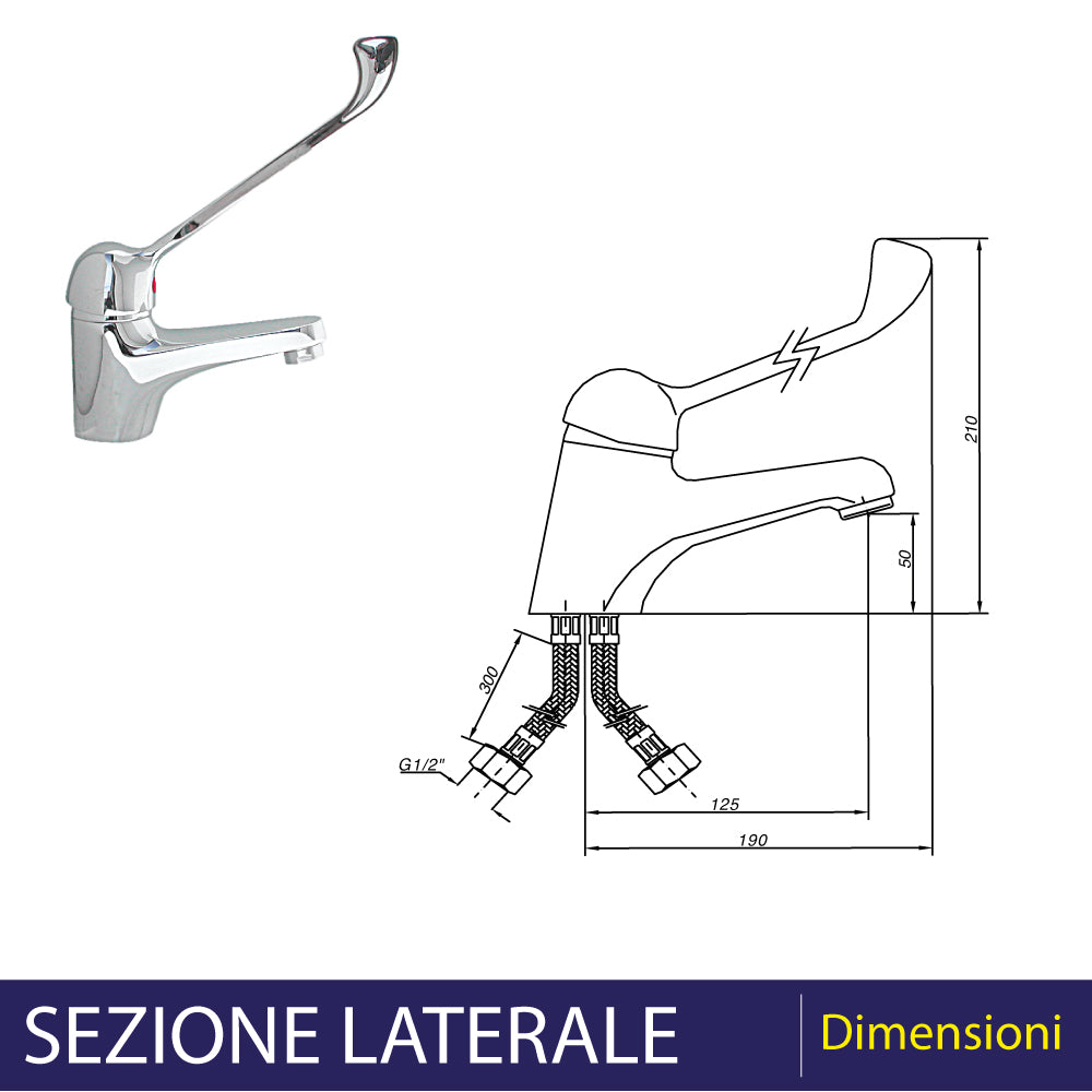 MISCELATORE LAVABO CON LEVA CLINICA - img 3