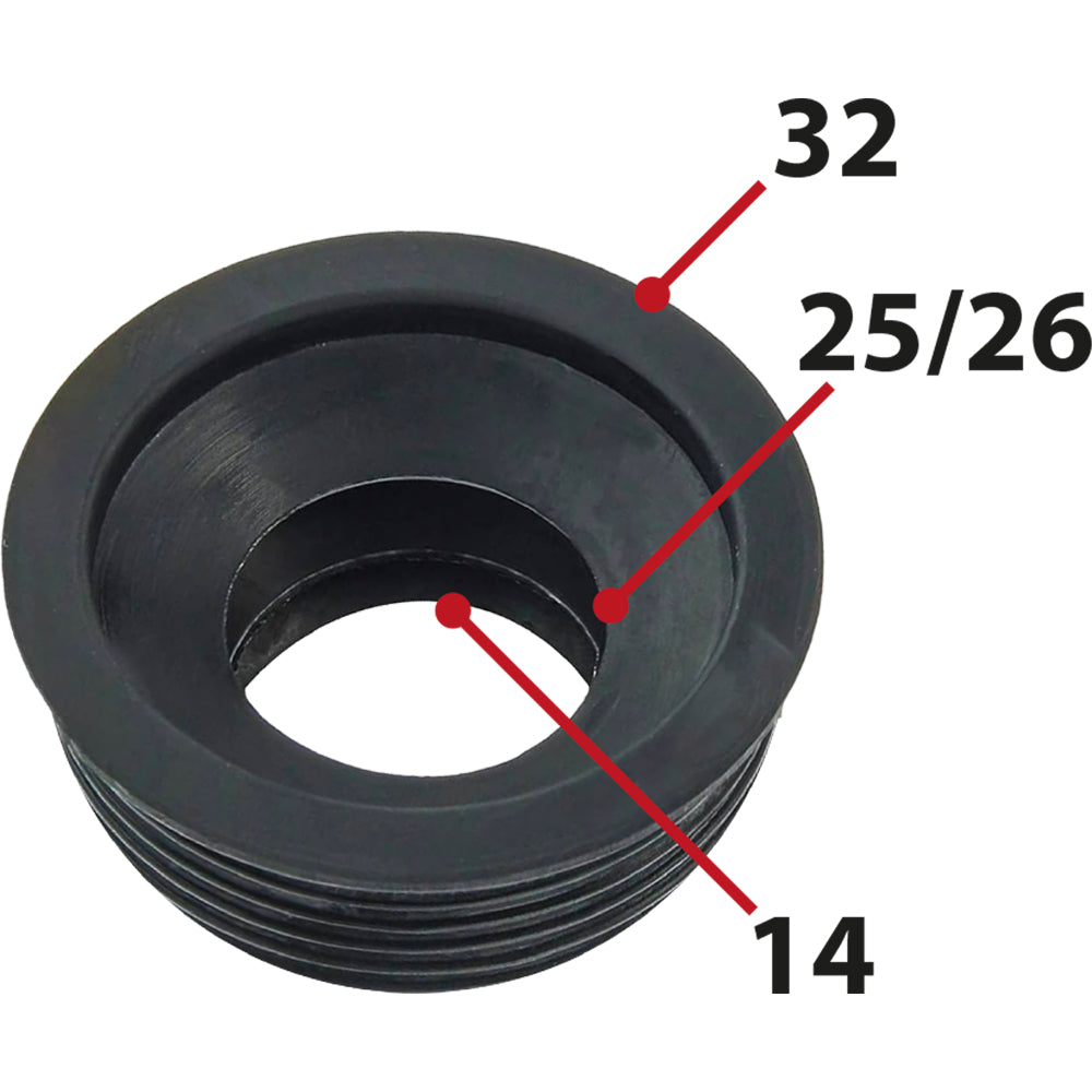 MORSETTO PER CURVE TECNICHE Ø 32 IN GOMMA NERA - img 2