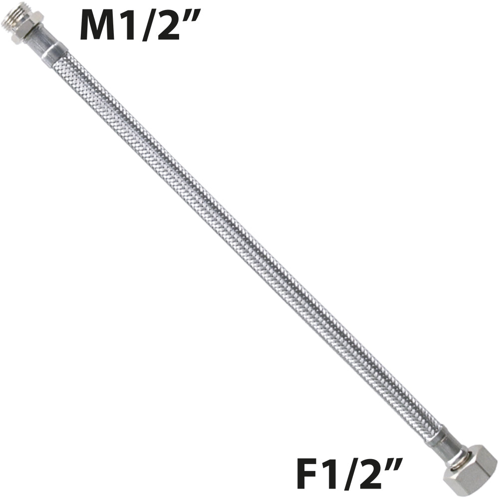 FLESSIBILE IN ACCIAIO INOX M1/2" x F1/2" GIR. "FLEXCORE" - img 2