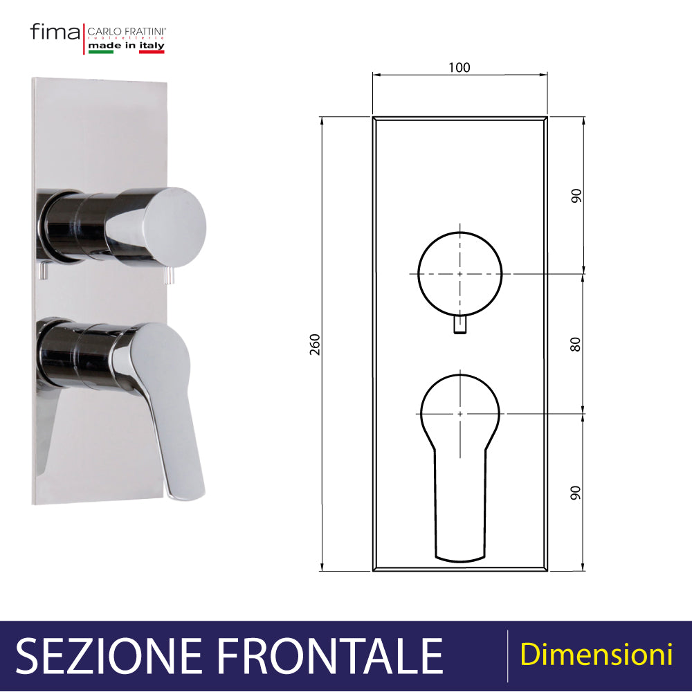 MISCELATORE DOCCIA INCASSO CON DEVIATORE 2-3 USCITE - img 5