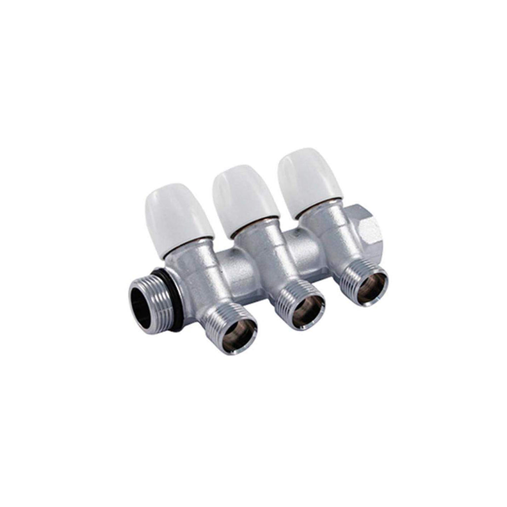 COLLETTORE INCLINATO MASCHIO/FEMMINA 3/4" CON RUBINETTI TIEMME - img 2