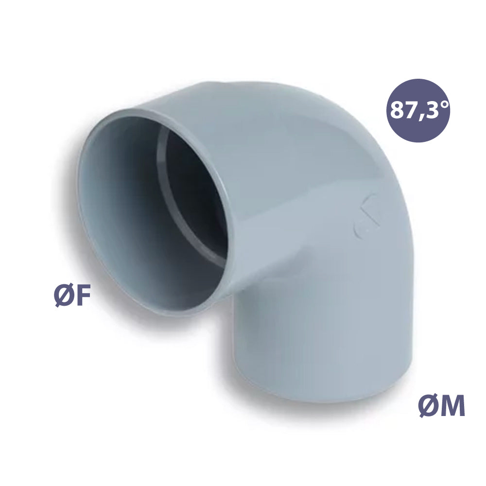 CURVA 87,30° IN PVC "ME" AD INCOLLAGGIO MASCHIO/FEMMINA - img 4