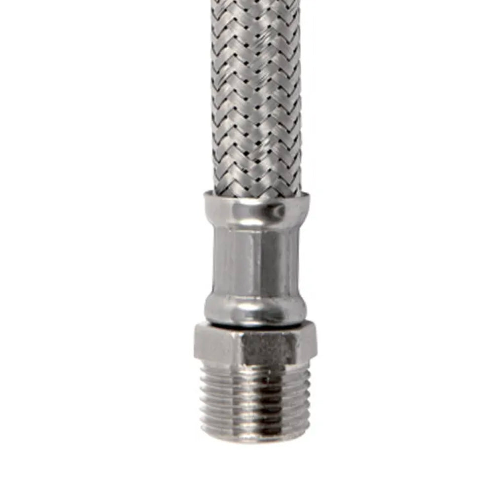FLESSIBILE IN ACCIAIO INOX M1/2" x CURVA F1/2" - img 4