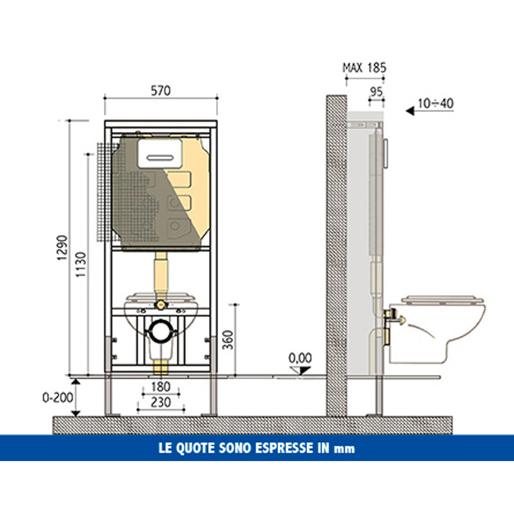 CASSETTA DI SCARICO AD INCASSO "SARA" MODULO PER VASO SOSPESO - img 3