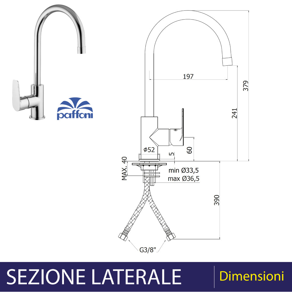 MISCELATORE LAVELLO "LIME" CANNA ORIENTABILE - img 4