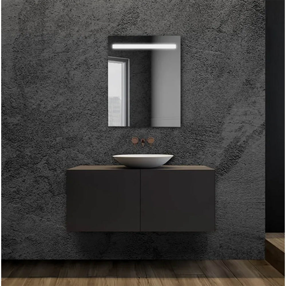 SPECCHIO RETTANGOLARE FILO LUCIDO CON FASCIA A LED SUPERIORE - img 5