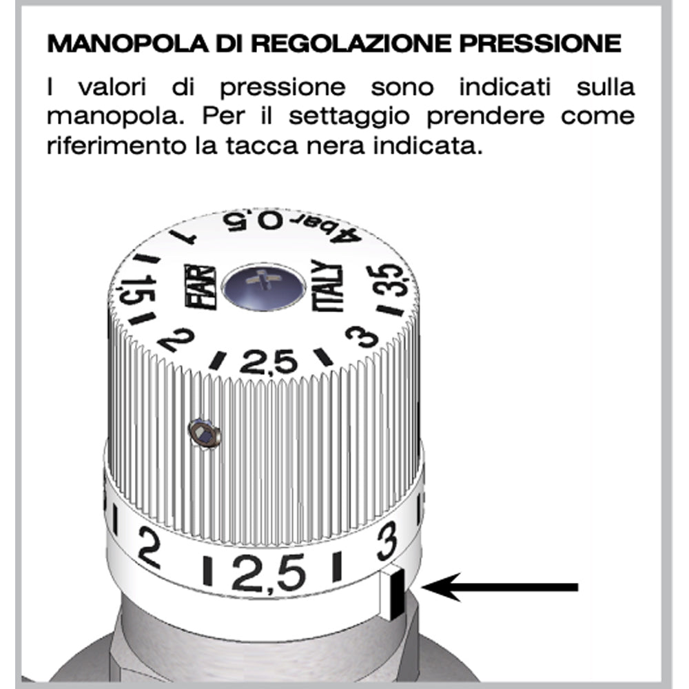 GRUPPO DI RIEMPIMENTO AUTOMATICO CON MANOMETRO E MANOPOLA NUMERATA FAR - img 4