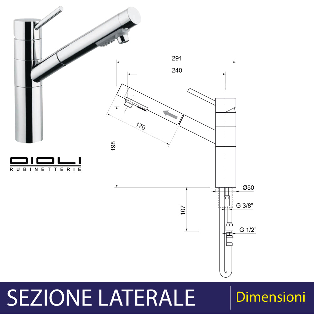 MISCELATORE LAVELLO CON DOCCIA ESTRAIBILE MICRO - img 3