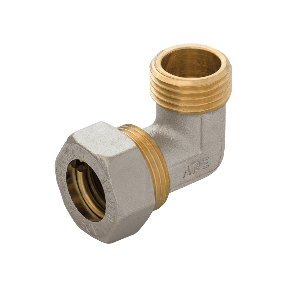GOMITO MASCHIO A COMPRESSIONE O-RING PER TUBO RAME APE - img 3