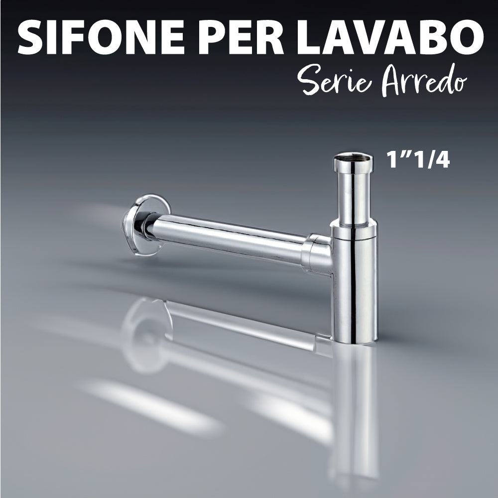 SIFONE D'ARREDO TONDO PER LAVABO "LUSSO" CROMATO - img 5