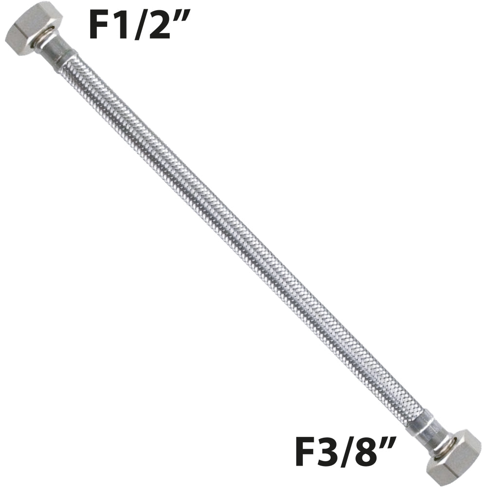 FLESSIBILE IN ACCIAIO INOX F1/2" x F3/8" GIR. "FLEXCORE" - img 2
