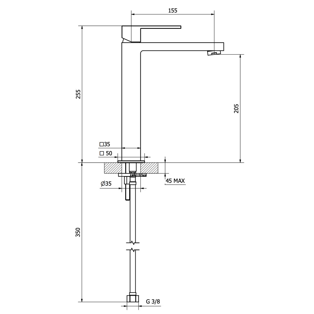 MISCELATORE LAVABO ALTO "PILLAR" - img 5