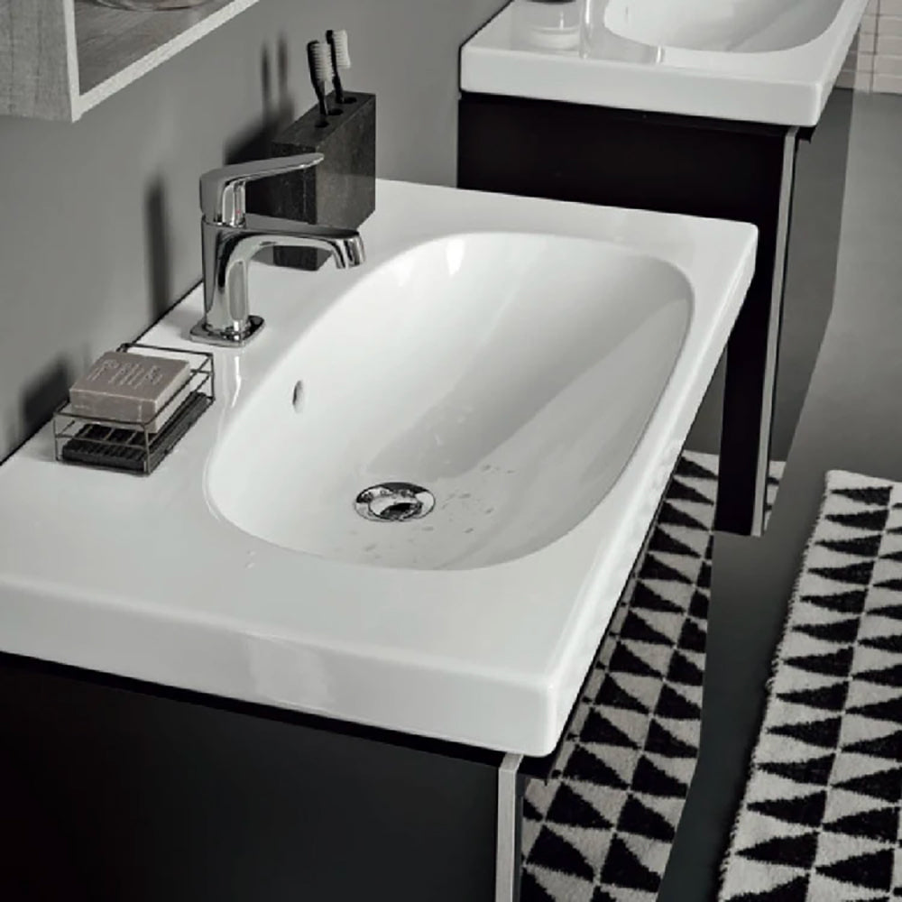 LAVABO MONOFORO "ACANTO" CON SUPERFICIE DI APPOGGIO - img 2