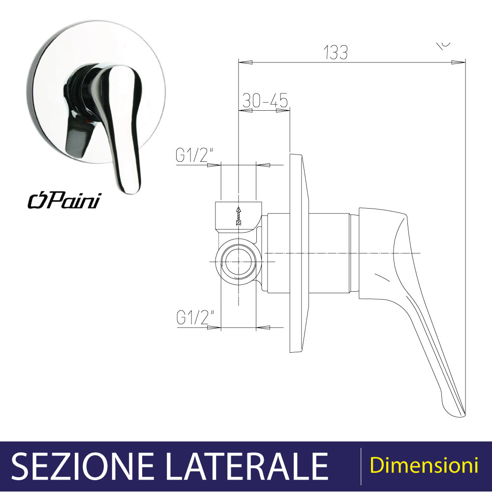 MISCELATORE DOCCIA AD INCASSO "PILOT" - img 3
