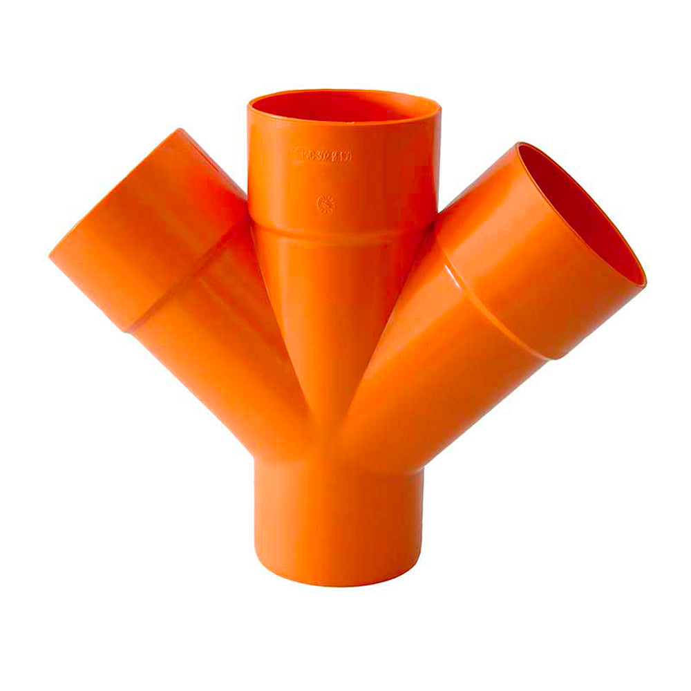 BRAGA DOPPIA A 45° IN PVC ARANCIO - img 2
