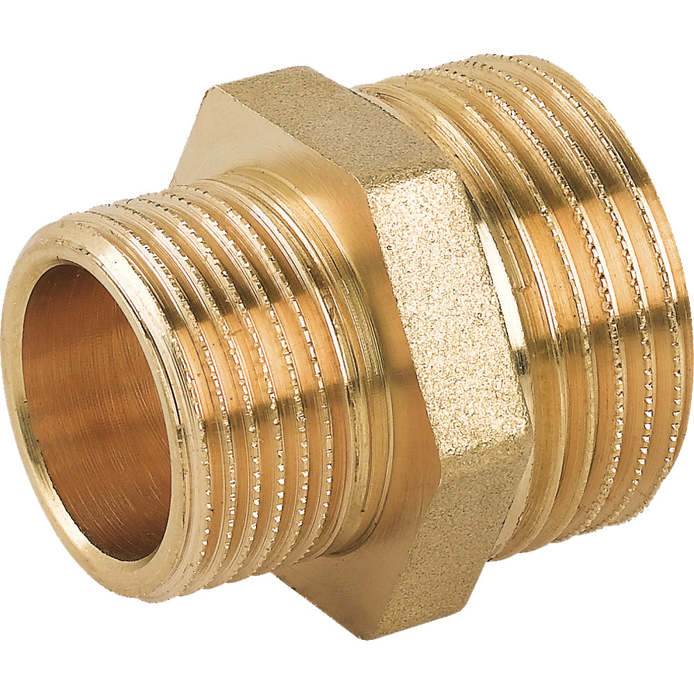NIPLES DOPPIO RIDOTTO MASCHIO/MASCHIO IN OTTONE GIALLO - img 2