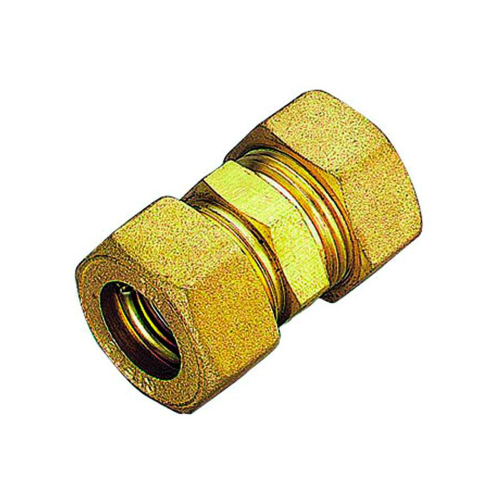 RACCORDO DIRITTO DOPPIO A COMPRESSIONE CON O-RING PER TUBO RAME TIEMME - img 2