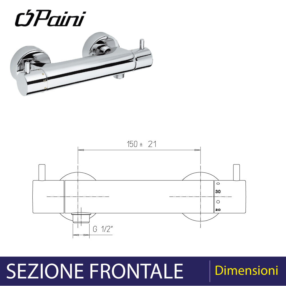 MISCELATORE DOCCIA ESTERNO TERMOSTATICO "DISCO" - img 4